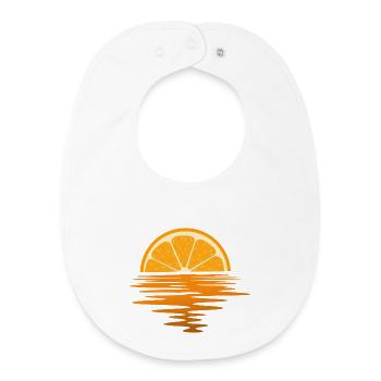 Orange Sunset Ocean Minimal Summer Beach - Baby Organic Lätzchen - Weiß - Vorne