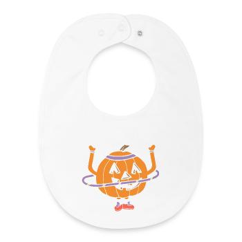 Hula Hup Hopp Halloween Hullern Huller Pumpkin - Baby Organic Bib - white - Front