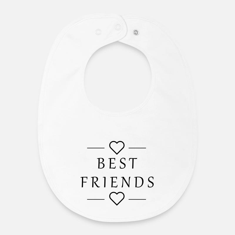 Meilleurs amis - Bavoir bébé bio - blanc