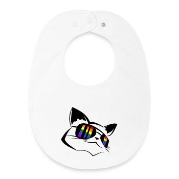 Pride Chat LGBT - Bavoir bébé bio - blanc - Devant