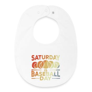 Lustiger Baseballer Spruch - Baby Organic Lätzchen - Weiß - Vorne