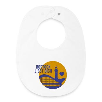 Rostock liebt dich - Baby Organic Lätzchen - Weiß - Vorne