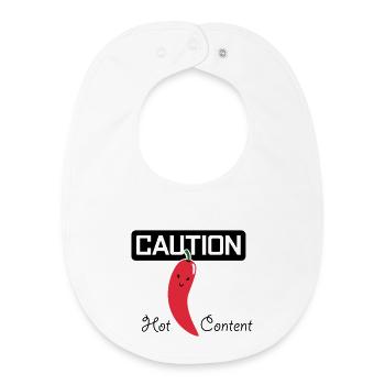 CAUTION HOT CONTENT > Vectorgraphic - Baby Organic Bib - white - Front