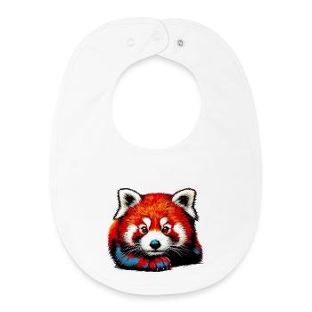 Red panda - Baby Organic Bib - white - Front