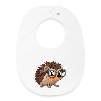 Lustiger Igel mit Brille Design für Tierliebhaber - Baby Organic Lätzchen - Weiß - Vorne