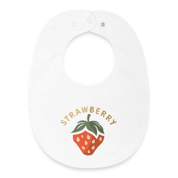 Strawberry Logo Symbol - Früchte im Comic Stil - Baby Organic Lätzchen - Weiß - Vorne