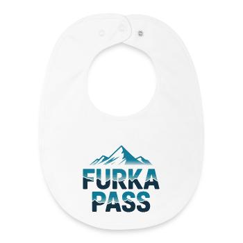 Furka Pass Modern Alpine Cycling Art - Baby Organic Bib - white - Front