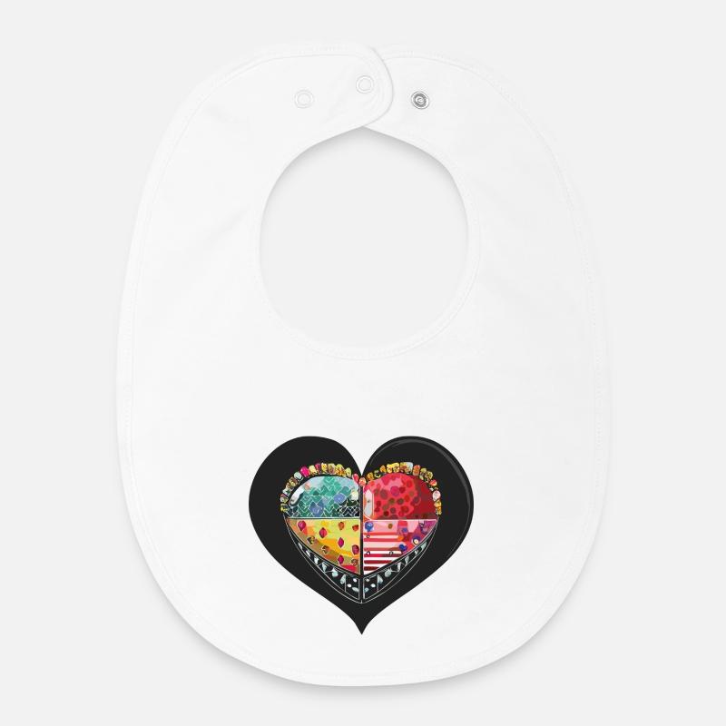 Herz_3 - Bavoir bébé bio - blanc