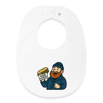Hamburger Fischbrötchen - Baby Organic Lätzchen - Weiß - Vorne