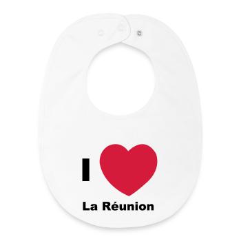 I love La Réunion - Bavoir bébé bio - blanc - Devant