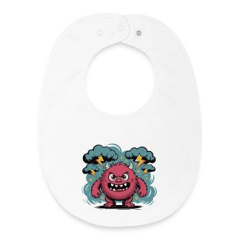 Fierce Storm Monster Illustration - Baby Organic Bib - white - Front