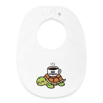 Turtle Zen Café No Stress - Baby Organic Bib - white - Front