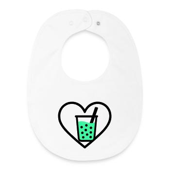 Bubble Tea Heart Boba Drink Sweet Trend - Baby Organic Lätzchen - Weiß - Vorne