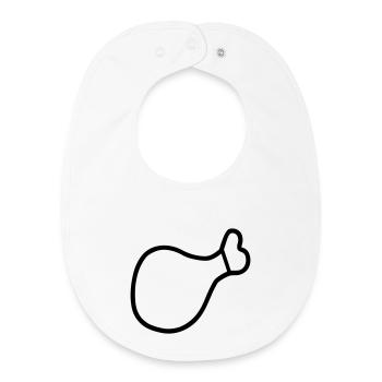 chicken thigh - Baby Organic Bib - white - Front