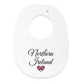N.Ireland Heart Shirt  - Baby Organic Bib - white - Front