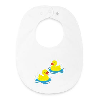 Zwei glückliche Enten - Baby Organic Lätzchen - Weiß - Vorne