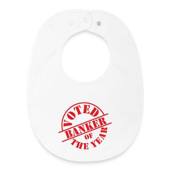 Zum besten Banker des Jahres gewählt - Baby Organic Lätzchen - Weiß - Vorne