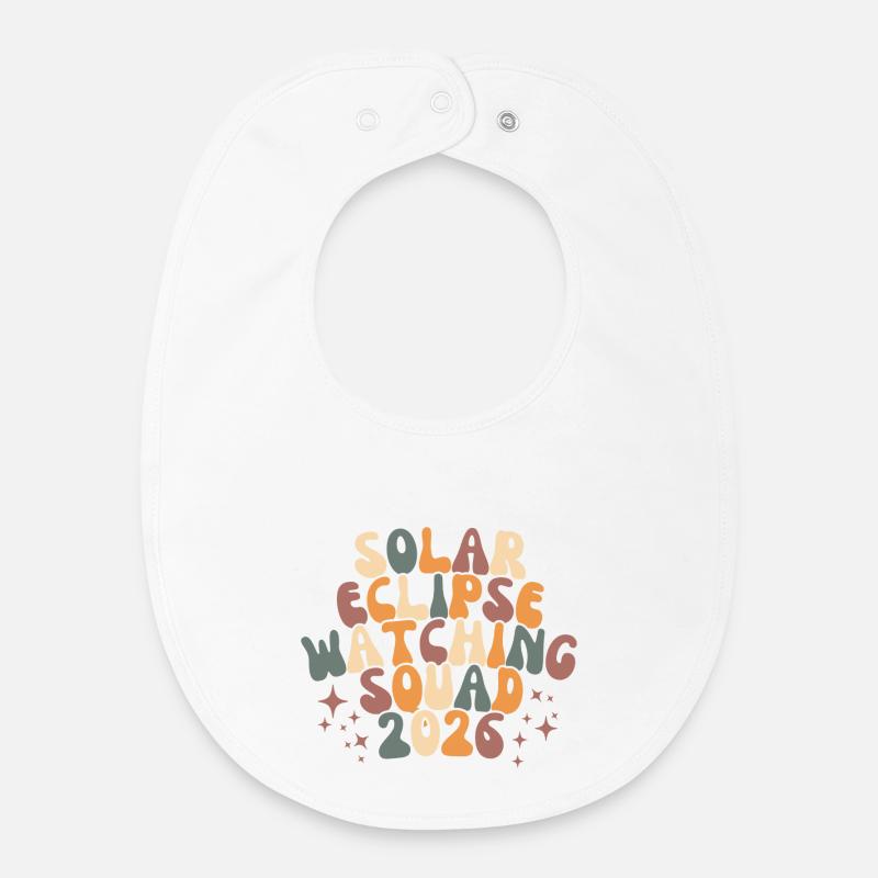 Solar Eclipse Watching Squad 2026 - Baby Organic Bib - white