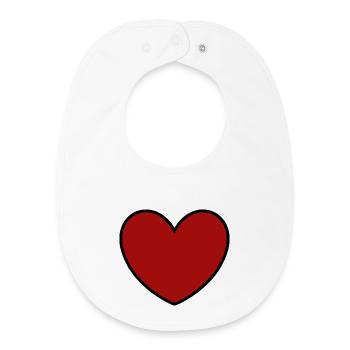 rotes Herz rot Geschenk Valentinstag - Baby Organic Lätzchen - Weiß - Vorne