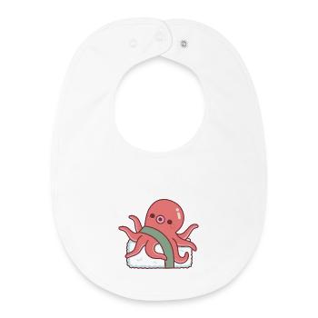 Süßes Oktopus-Sushi Lustig - Baby Organic Lätzchen - Weiß - Vorne
