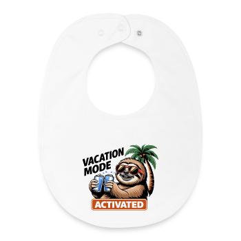Activated Sloth Beach Party - Baby Organic Bib - white - Front