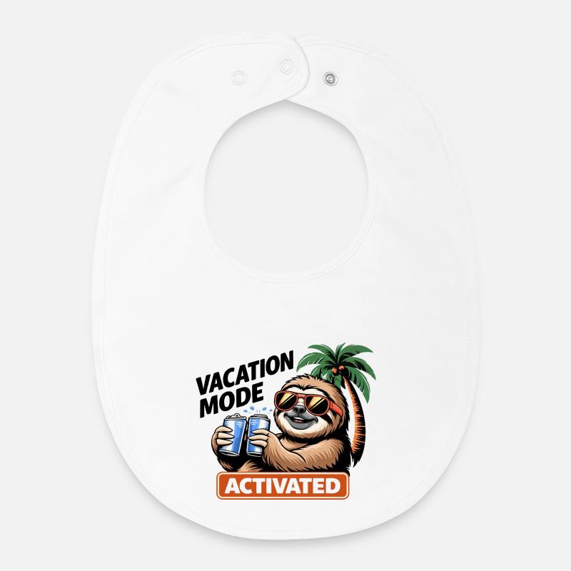 Activation du groupe Sloth Beach - Bavoir bébé bio - blanc