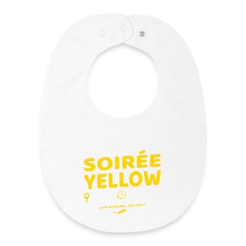 Soirée Yellow ! Soirées culte de Brice - Bavoir bébé bio - blanc - Devant