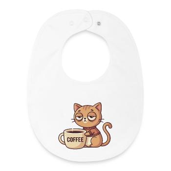 Kätzchen Kaffee Charm - Baby Organic Lätzchen - Weiß - Vorne