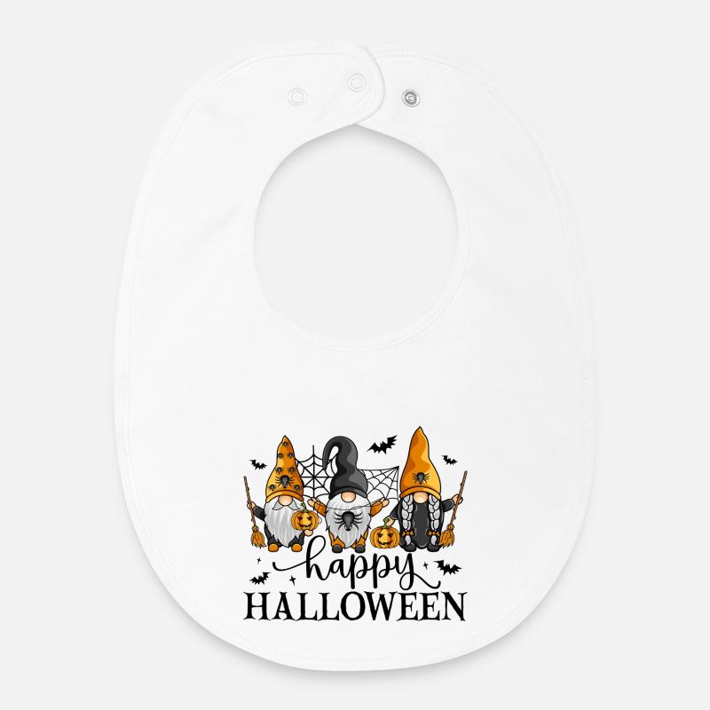 Joyeux Halloween Les Nains - Bavoir bébé bio - blanc