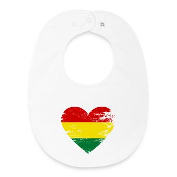 Cœur du drapeau bolivien utilisé - Bavoir bébé bio - blanc - Devant