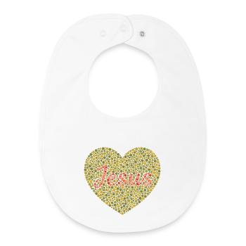 Jesus liebt dich | Glaube | Geschenk - Baby Organic Lätzchen - Weiß - Vorne