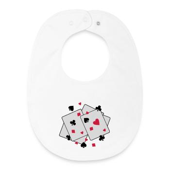 playing cards - Baby Organic Bib - white - Front