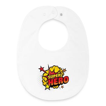 Superhelden Comic Explosion - Baby Organic Lätzchen - Weiß - Vorne