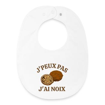 noix, ramasser des noix, saison des noix - Bavoir bébé bio - blanc - Devant