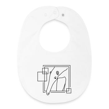 Fourmilier en forme géométrique - Conception d’art au trait - Bavoir bébé bio - blanc - Devant