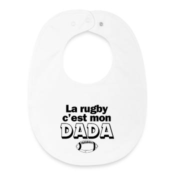 rugby, rugby humour, fan de rugby - Bavoir bébé bio - blanc - Devant