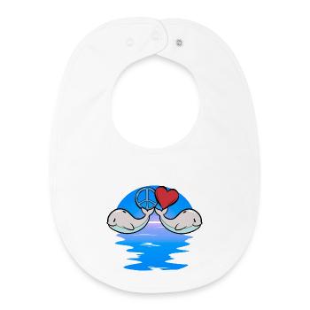 Bébé, Poisson-Baleine, Mammifère Marin, Enfants, Paix - Bavoir bébé bio - blanc - Devant