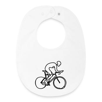 Dessin cycliste - Bavoir bébé bio - blanc - Devant