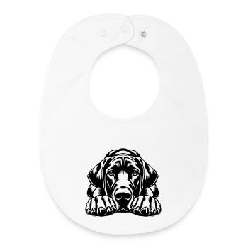Dogue allemand - Bavoir bébé bio - blanc - Devant