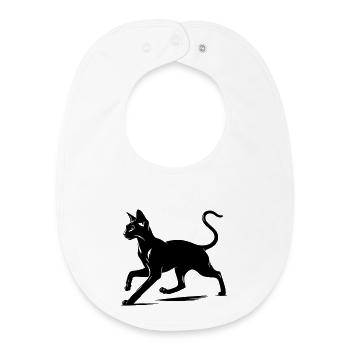 Oriental Shorthair Cat - Baby Organic Bib - white - Front