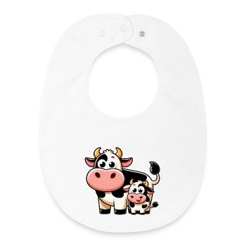 Vache Vaches - Bavoir bébé bio - blanc - Devant