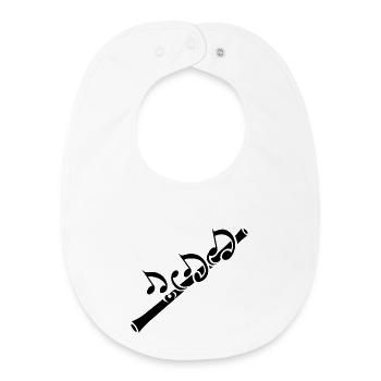 Musique de flûte - Bavoir bébé bio - blanc - Devant