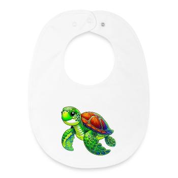 Tortue - Bavoir bébé bio - blanc - Devant