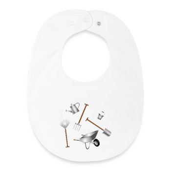 Illustration d’ensemble d’outils de jardin classiques - Bavoir bébé bio - blanc - Devant