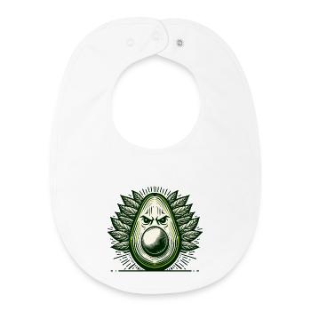 Visage de guerrier avocat - Bavoir bébé bio - blanc - Devant
