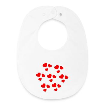 Cœurs abstraits pour occasions romantiques - Bavoir bébé bio - blanc - Devant