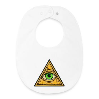 Triangle de l’œil qui voit tout - Bavoir bébé bio - blanc - Devant
