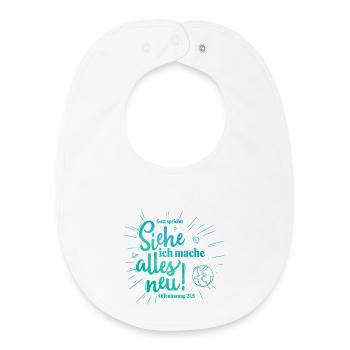 God Speaks: Everything New Design - Baby Organic Bib - white - Front