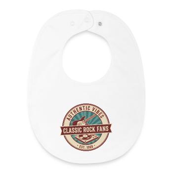 Original Vibes Classic Rock Fans Badge - Baby Organic Bib - white - Front