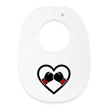 Boxen Herz Handschuhe Sport Passion - Baby Organic Lätzchen - Weiß - Vorne